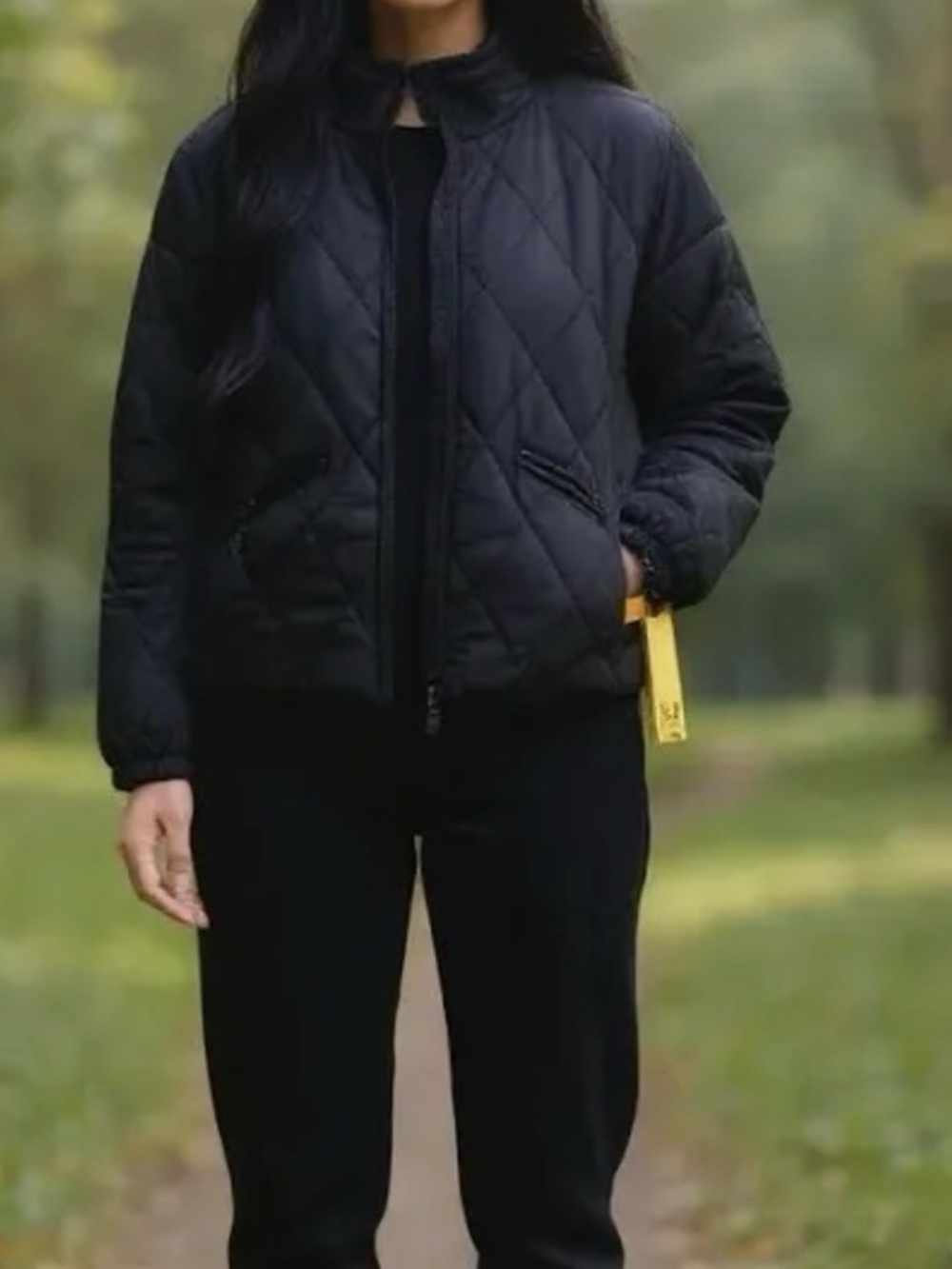 all in motion M -Black Quilted Women's Bomber Jacket